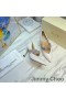 Jimmy Choo Kari 85 Pompe De Femei Din Piele Nappa Cu Cristal Curea Alb