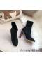 Jimmy Choo Maine 100 Glezna Cizme Femei Piele De Căprioară Cu Cristal Impodobita Cu Toc Negru