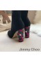Jimmy Choo Maine 100 Glezna Cizme Femei Piele De Căprioară Cu Cristal Impodobita Cu Toc Negru