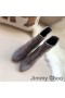 Jimmy Choo Maine 100 Glezna Cizme Femei Piele De Căprioară Cu Cristal Impodobita Cu Toc Gri