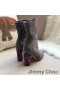 Jimmy Choo Maine 100 Glezna Cizme Femei Piele De Căprioară Cu Cristal Impodobita Cu Toc Gri