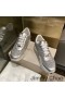 Jimmy Choo Monza Adidasi Femei De Epocă Piele Și Sclipici Tesatura De Argint