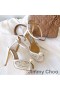 Jimmy Choo Sacora 100 Sandale Femei Florale Dantela Cu Perle Detaliu Alb