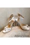 Jimmy Choo Sacora 100 Sandale Femei Florale Dantela Cu Perle Detaliu Alb