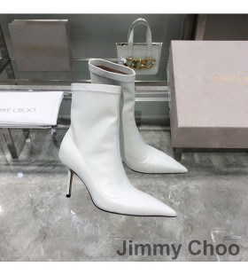 Jimmy Choo Beyla 85 Botine Femei Din Piele De Vițel Alb