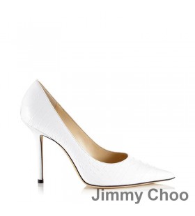 Jimmy Choo Dragoste 100 Pompe De Femei Crocodil Relief Din Piele Alb