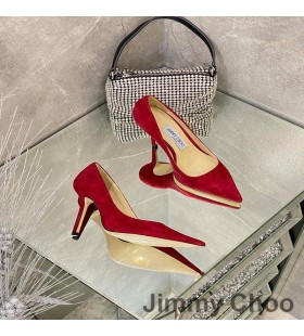 Jimmy Choo Dragoste Pompe De Piele De Căprioară Femei Rosu