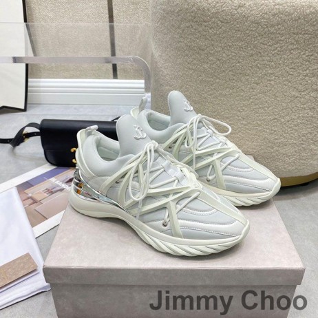 Jimmy Choo Vesmíru F Unisex Tenisky Kože A Neoprénová Biela