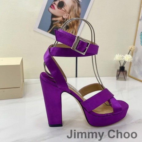 Jimmy Choo Gaia 115 Platformu Sandále Ženy Satin Fialová