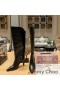 Jimmy Choo Alizze 90 Koleno Botičky Ženy Krokodíla Plastický Kožené Čierne