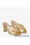 Jimmy Choo Avenue 85 Podpätky Listov Ženy Nappa Kože S Viazané Zlato