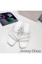Jimmy Choo Dios 85 Podpätky Listov Ženy Kože S Pletená Pásik Biela