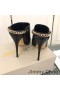 Jimmy Choo Lexx 100 Slingback Tkaných Ženy Kože S Reťazca Výbava Čierna