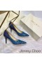 Jimmy Choo Láska Čerpadlá Ženy Lesk Znížiť Textílie Modrá