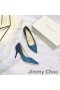 Jimmy Choo Láska Čerpadlá Ženy Lesk Znížiť Textílie Modrá