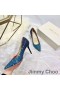 Jimmy Choo Láska Čerpadlá Ženy Lesk Znížiť Textílie Modrá