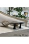 Jimmy Choo Maelie 60 Podpätky Listov Ženy Lesk Textílie S Logom-Tkané Pásky Striebro