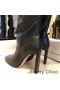Jimmy Choo Mahesa 100 Koleno Botičky Ženy Teľa Kožené S JC Znak Čierna