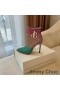 Jimmy Choo Minori 105 Členok Botičky Ženy Lesk Rozkladať S JC Znak Ruže
