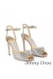 Jimmy Choo Sacora 100 Sandále Ženy Semiš S Rýchlou Kryštály A Sphere Detail Striebro