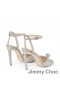 Jimmy Choo Sacora 100 Sandále Ženy Semiš S Rýchlou Kryštály A Sphere Detail Striebro