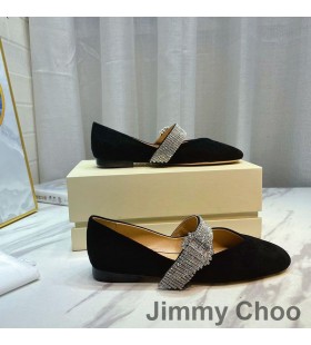 Jimmy Choo Krista Bytov Ženy Semiš S Krištáľovo Popruh Čierna