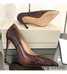 Jimmy Choo Láska 100 Čerpadlá Ženy Python Plastický Kožené Hnedé