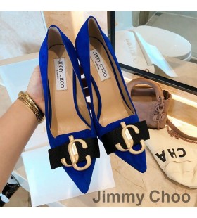Jimmy Choo Láska 100 Čerpadlá Ženy Semiš S JC Znak Modrá