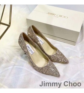 Jimmy Choo Láska Čerpadlá Ženy Lesk Znížiť Textílie Zlato