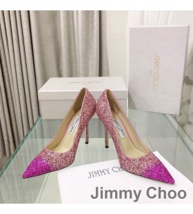 Jimmy Choo Láska Čerpadlá Ženy Lesk Textílie S Rozkladať Prst Ružová/Rose