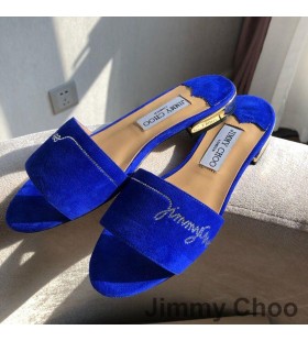 Jimmy Choo Minea Listov Ženy Semiš S Kryštálmi Ozdobené Modrá
