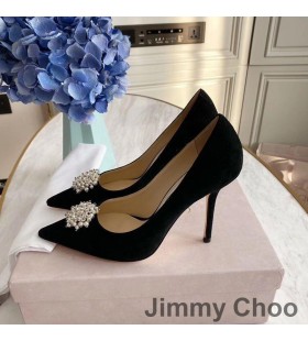 Jimmy Choo Rómov Čerpadlá Ženy Semiš S Pearl Ozdobené Čierna