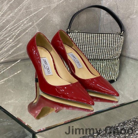 Jimmy Choo 사랑 펌프는 여자 가죽 빨간