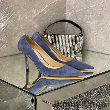 Jimmy Choo 사랑 펌프는 여성 스웨이드 블루