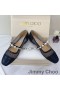 Jimmy Choo Ade 아파트 여성 메쉬와 가죽으로 장식 진주 블랙