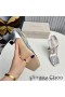Jimmy Choo 이 호텔은 85 샌들 여성 Nappa 가죽을 가진 구슬로 만드는 라피아 야자 Silver