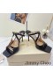 Jimmy Choo 아니 85 굽 슬라이드는 여자 가죽 검정