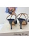 Jimmy Choo 아니 85 굽 슬라이드는 여자 가죽 검정