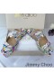 Jimmy Choo 스 슬라이드는 여성 Elaphe 금속 광택 블루