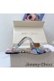 Jimmy Choo 스 슬라이드는 여성 Elaphe 금속 광택 블루