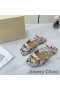 Jimmy Choo 스 슬라이드는 여성 Elaphe 금속 광택 블루