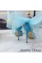 Jimmy Choo Averly100 펌프는 여성 스웨이드와 함께 대형 메시 리본 하늘색