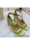 Jimmy Choo 아지아 85 샌들은 여자 레몬 새틴