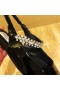 Jimmy Choo 빙 숙 아파트 여성은 특허를 가죽으로 크리스탈 스트랩 블랙