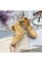 Jimmy Choo 라는 평지 전투 부츠 여성 스웨이드와 함께 크리스탈 버클 낙타