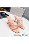 Jimmy Choo Diosa85 굽 슬라이드는 여자 가죽으로 꼰 스트랩 핑크색
