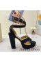 Jimmy Choo 가이아 115 플랫폼 샌들 여성의 새틴 블랙