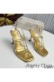 Jimmy Choo Indiya85 샌들 여성 Nappa 가죽으로 크리스탈 마음을 금