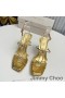 Jimmy Choo Indiya85 샌들 여성 Nappa 가죽으로 크리스탈 마음을 금