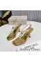 Jimmy Choo Indiya85 샌들 여성 Nappa 가죽으로 크리스탈 마음을 금